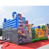 Terrain de jeu pour enfants Funland moderne Commercial gonflable Fun City House Grand parc de jeux extérieur Multiple Playground Bounce House Slides