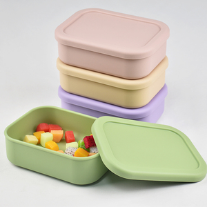 Boîte à lunch rectangulaire en silicone, récipient de stockage alimentaire étanche, compatible micro-ondes, boîte bento pour enfants et adultes, préparation de repas pour pique-nique - Product Image 4