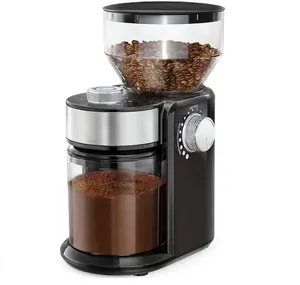 소형 그라인딩 커피 그라인더 버 16 조정 가능한 설정 에스프레소 전기 스테인레스 스틸 커피 콩 그라인더 커피 그라인더