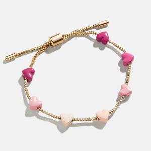 สร้อยข้อมือรูปหัวใจไล่สีหลากสีสำหรับเด็ก |   ทองเหลืองชุบทอง 18K รูปหัวใจและโซ่แบบกล่อง |   เครื่องประดับน่ารักสำหรับเด็กผู้หญิง - Product Image 1