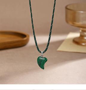 नई क्रॉस बॉर्डर प्राकृतिक एगेट प्यार पेलेंट हार समायोज्य ब्रेडेड रस्सी के साथ - Product Image 6