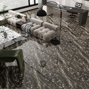 <strong>60x60</strong> Gloss <strong>Black</strong> and Gold Marble Ceramic <strong>Porcelain</strong> Marble <strong>Floor</strong> <strong>Tile</strong> Luxury for Interior - Product Image 6