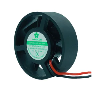 Yofolon 5V 12V Mini ventilador axial com estrutura redonda Rolamento de esferas Ventilador DC sem escova silencioso adequado 30*30x10mm Ventilador axial de refrigeração DC