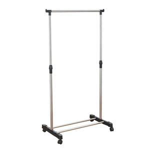 Source Manufacturers Percheros Riel de ropa de metal resistente Fácil de montar Perchero de ropa con ruedas - Product Image 6