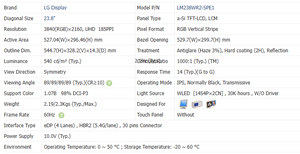 Panel LCD para Computadora LM238WR2-SPE1 de 23.8 Pulgadas, UHD 3840*2160, 540nits, Módulos LCD Industriales IPS, Monitor de Escritorio, Pantalla TFT - Product Image 3