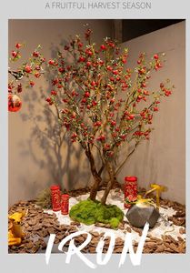 Cây giả, cây nhân tạo, quả lựu đỏ giả, cây giả giao hàng nhanh, nhà máy sản xuất thực vật, đồ trang trí đám cưới - Product Image 3