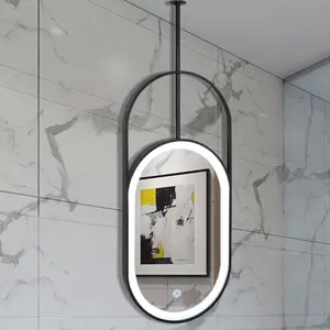 YE WANG lampu mandi layar sentuh Led, cermin rias kamar mandi pintar untuk kamar mandi dengan lampu Led dan Bluetooth