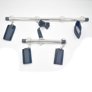 SmAdult productos eróticos tubo de acero inoxidable doble barra de felpa esposas Footcuffs juguetes alternativos para mujeres correa de pierna Bondage - Product Image 4