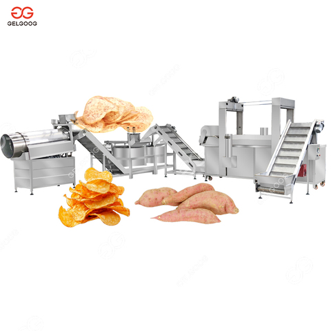 Small Scale Potato Crisp Fries Production Line Fried Taro Root Chip Maker Machine for Making Sweet Potato Chips Plus Packing