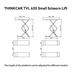 Elevador de tijera pequeño de 3500kg THINKCAR <span class=keywords><strong>TVL</strong></span> 635, elevador de coche hidráulico subterráneo de 3,5 T, elevador controlado eléctrico, equipo automático - Product Image 5