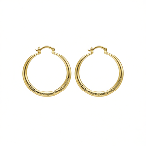 Orecchini a Cerchio Classici Placcati Oro Akibaeco Colore Giallo Unisex per Uso Quotidiano Gioielli Raffinati - Product Image 1