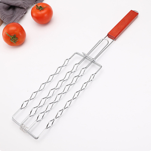 Cesta de red para hornear salchichas de jamón antiadherente con Clip de barbacoa de acero al carbono desmontable para acampar al aire libre - Product Image 2
