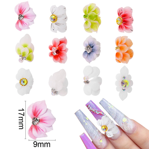 <span class=keywords><strong>Flor</strong></span> acrílica hecha a mano 11X16mm Blanco/Rosa <span class=keywords><strong>3D</strong></span> mariposa acrílico <span class=keywords><strong>Flor</strong></span> de <span class=keywords><strong>uñas</strong></span> DIY <span class=keywords><strong>con</strong></span> brillo Rhinestone acrílico <span class=keywords><strong>flor</strong></span> lateral - Product Image 3