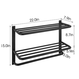 Modern Golden Iron Punch-Free Single <b>Pole</b> Wall-Mounted Hotel Bathroom Toilet <b>Hook</b> Towel Rack Bar Hanging Rod - Product Image 1