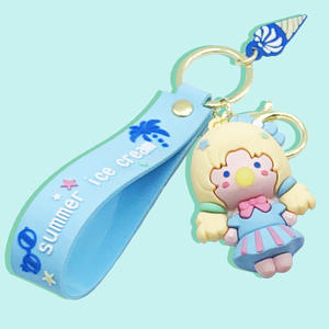 Nouveau 2025 Porte-clés de dessin animé 'Bubble Girl' en PVC souple et léger, avec motif de poupée mignonne, idéal comme petit cadeau, décoration pour sac d'école et pendentif de voiture - Product Image 5