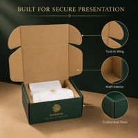 Boîte d'emballage cosmétique de luxe en carton ondulé vert foncé pour soins de la peau, avec logo, recyclable, pour crème contour des yeux