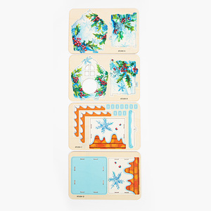 Commercio all'ingrosso moderno dipinto con diamanti in miniatura casetta per uccelli in legno <span class=keywords><strong>case</strong></span> delle bambole per ragazze con temi di animali stampati - Product Image 6