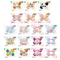 Lot de 5 ballons en aluminium Mylar en forme d'animaux licorne pour desserts, nouveaux kits de ballons pour décorations personnalisées de fêtes d'anniversaire pour enfants