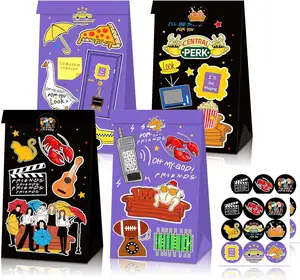 12pcs Friends Themed Bags Friends Party Favor Bags with Stickers for Decorations Friends TV Show Birthday Party Supplies