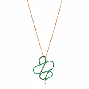 Collar con Colgante de Serpiente de Circonio, Joyería de Plata de Ley 925 Chapada en Rodio, Hecha a Mano en Turquía, Venta al por Mayor - Product Image 2