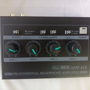 4 Channels <b>Headphone</b> Audio <b>Amplifier</b> Compact Stereo RCA 6.35mm 3.5mm Input Volume Control Amp - Product Image 1