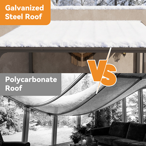 Gazebo en acier robuste à toit rigide, moderne, 10x10 pieds, toit incliné, arches, permanent, noir, résistant aux intempéries, résistant aux UV, protection solaire extérieure - Product Image 4