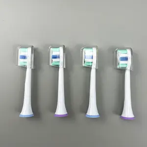 Têtes de brosse de rechange pour Philips Sonicare avec housse de protection Têtes de rechange pour brosse à dents électrique à poils arrondis souples