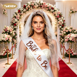 YACHEN Décorations de fête pour future mariée : Bannière Or Rose, Diadème, Écharpe et Voile pour future mariée, pour Douche nuptiale et Enterrement de vie de jeune fille - Product Image 5
