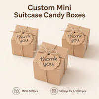 Mini boîte de papier cadeau de voyage personnalisée valise à bonbons en papier kraft avec plastification mate pour friandises sucrées et emballage décoratif