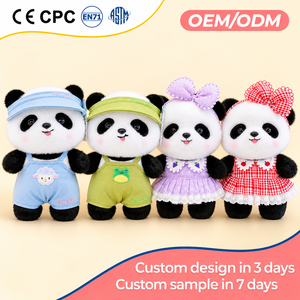 Peluche Personalizzato a Forma di <span class=keywords><strong>Panda</strong></span> con Vestito, Orsacchiotto di Peluche con Design Carino per Regalo di Compleanno e Decorazione Camera da Letto - Product Image 1