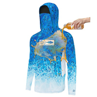 Camiseta de pesca manga longa com uv, blusa masculina de tecido impermeável com proteção uv para pesca, 50 +