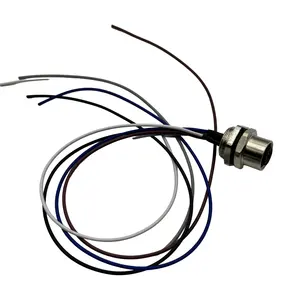 M12-3 Pin Coding Rear Lock Female Socket Cable 300MM (PG9) Type Deutsch Connector Custom ODM Electronic Copper M12Harness Wiring