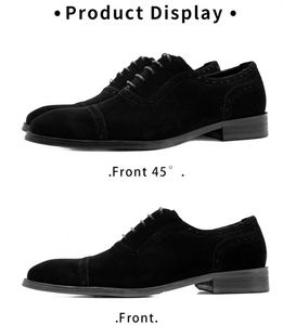 Zapatos Formales de Oficina para Hombre, con Punta Cuadrada, de Gamuza Vacuna, Elegantes, para Bodas y Fiestas, Personalizables, con Cordones, Antideslizantes y Transpirables, Venta al Por Mayor - Product Image 5