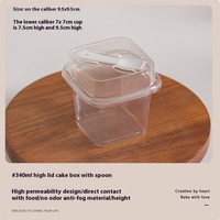 Boîte à emporter carrée transparente pour gâteau à la crème, mousse mille-feuilles, épaisseur 5 mm, emballage jetable pour gâteau, estampage alimentaire