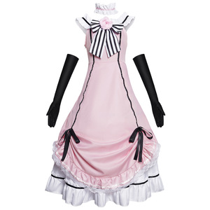 Disfraz de Robin, vestido rosa con sombrero, peluca, guantes, traje de juego de rol de anime para mujer, primavera 2024 - Product Image 5