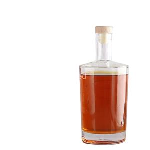 Stocké 100Ml 375ml 500Ml 750Ml Ml Bouteilles en verre rondes Super Flint avec bouchon en liège pour whisky Gin Vodka <span class=keywords><strong>Rhum</strong></span> <span class=keywords><strong>Liqueur</strong></span> - Product Image 3