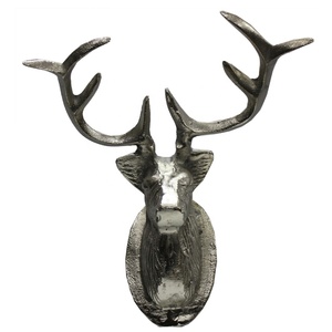 Décoration de noël en Aluminium métal rêne cerf nickelé brut fait à la main personnalisé décoration murale de maison et de bureau - Product Image 1