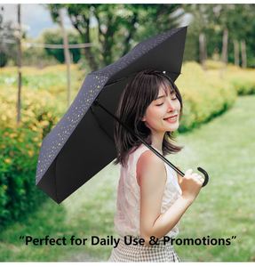 Parapluie de voyage miniature pliable en trois sections avec poignée en J, protection UV, coffret cadeau de luxe pour cadeaux d'affaires - Product Image 3