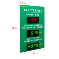 Affichage numérique LED personnalisé du nombre de jours sans accident pour aéroports et centres commerciaux