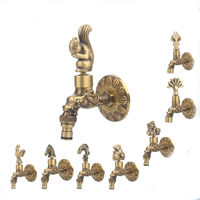 Robinet mural en laiton doré ottoman, monocommande, avec débit contrôlé, style antique, pour hammam, bec de lavabo de luxe doré, avec valve en céramique