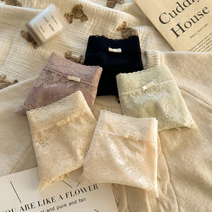 กางเกงในลูกไม้แบบฮิปสเตอร์สำหรับผู้หญิง เอวกลาง เนื้อผ้านุ่มเป็นมิตรกับผิว ยืดหยุ่นสูง 7A ผ้าฝ้าย/ไนลอนถัก ป้องกันแบคทีเรีย - Product Image 2