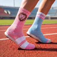 Chaussettes de sport en coton et élasthanne pour enfants et jeunes, avec logo personnalisé, jacquard, motif dessin animé, bordure côtelée