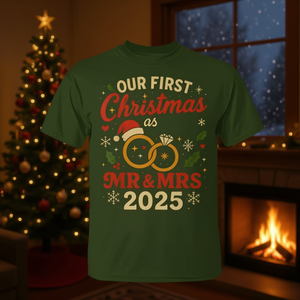 Nuestra primera camiseta a juego para parejas de Navidad de 2025 como Mr. y Mrs. - Product Image 3
