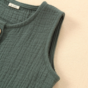 Ropa sin mangas <span class=keywords><strong>de</strong></span> algodón puro <span class=keywords><strong>para</strong></span> bebés, <span class=keywords><strong>chaleco</strong></span> transpirable <span class=keywords><strong>de</strong></span> verano, pelele <span class=keywords><strong>de</strong></span> color sólido <span class=keywords><strong>para</strong></span> recién nacidos - Product Image 3
