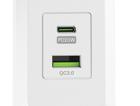Stop Kontak Ekstensi 13A, 125V, 2 Stop Kontak dengan Port Pengisian Cepat USB-A & USB-C PD20W, Soket Standar AS dengan Lampu LED