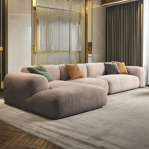 Set divano modulare Premium a forma di L-morbido velluto, eleganza nordica per case moderne e interni di ville di lusso - Product Image 3
