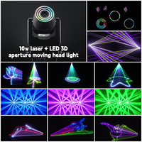 Luz láser con cabezal móvil de animación a todo color RGB de 10W con control ILDA 3D 300W DMX512 para DJ Stage y club nocturno