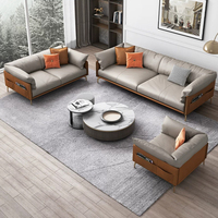 Canapé de bureau sectionnel droit en cuir PU et éponge haute densité, simple, durable, écologique, moderne, pour réception et réunions professionnelles