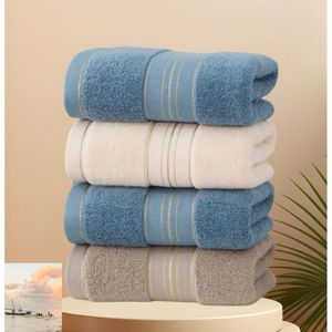 <span class=keywords><strong>Serviette</strong></span> de toilette épaisse en coton tissé à séchage rapide avec motif brodé uni pour la maison et l'hôtel, coffret cadeau - Product Image 3