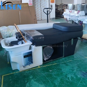 Sillón de peluquería Kisen con masajeador reclinable, cama de masaje para lavado de cabello, terapia capilar, cama de masaje para champú con vaporizador - Product Image 6